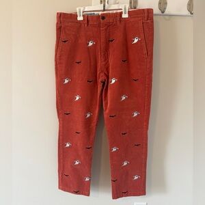 Castaway Nantucket Men’s Beachcomber Corduroy Pants Ghost Bats Size 36 Halloween